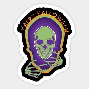 Happy Skull  Halloween Sticker